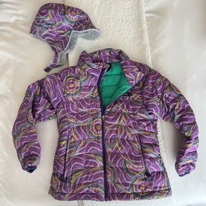 Patagonia puff down jacket and hat